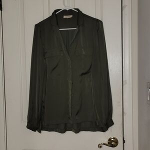 MELLODAY Olive Button-Up Blouse